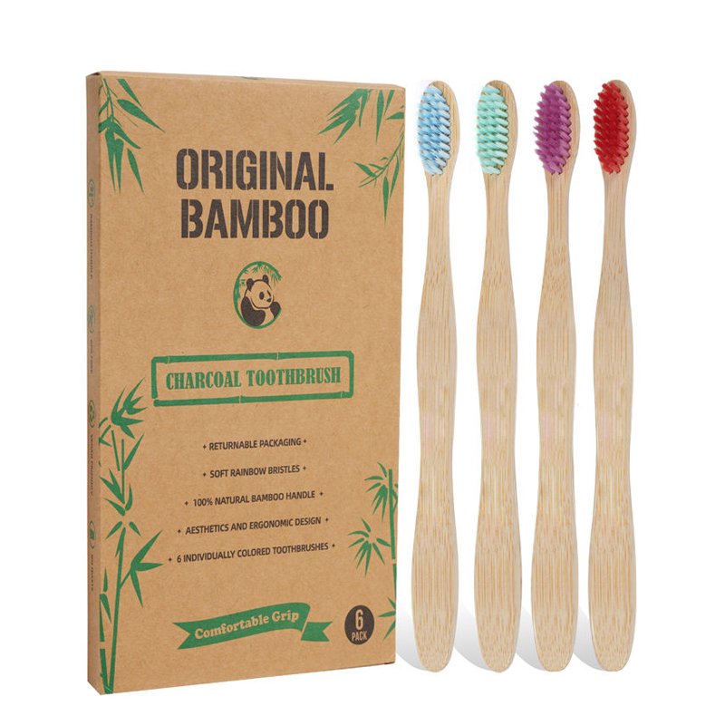 Bamboo Toothbrushes 4 Adult Eco Handle
