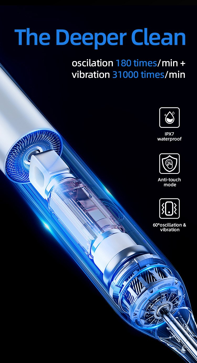 Spazzolino vibrosonico con oscillazione a 60° (Gen 1) - Modello OEM VS01C 4 electric toothbrush vs01c details 2