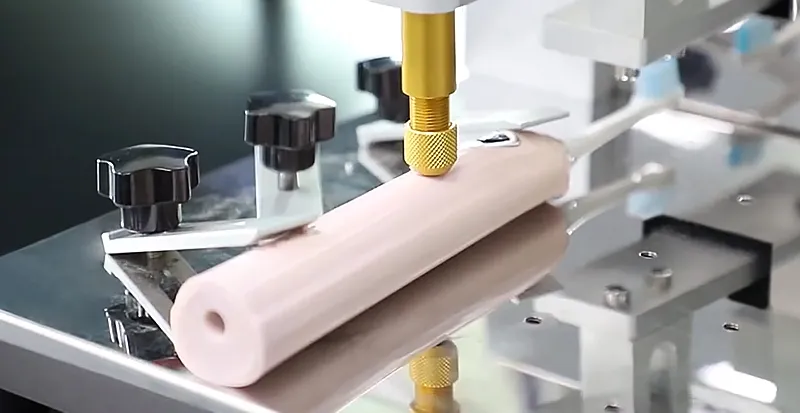 About 3 Close up of our full-cycle OEM manufacturing process, showcasing precision tooling and assembly of an electric toothbrush handle.