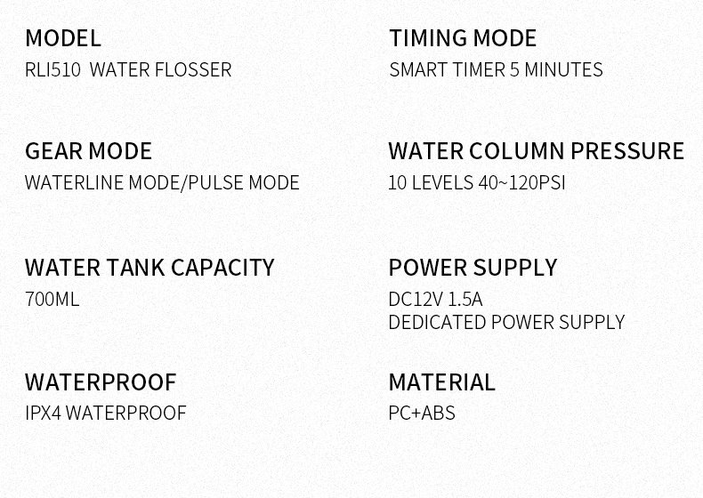 water flosser rli510 details 12