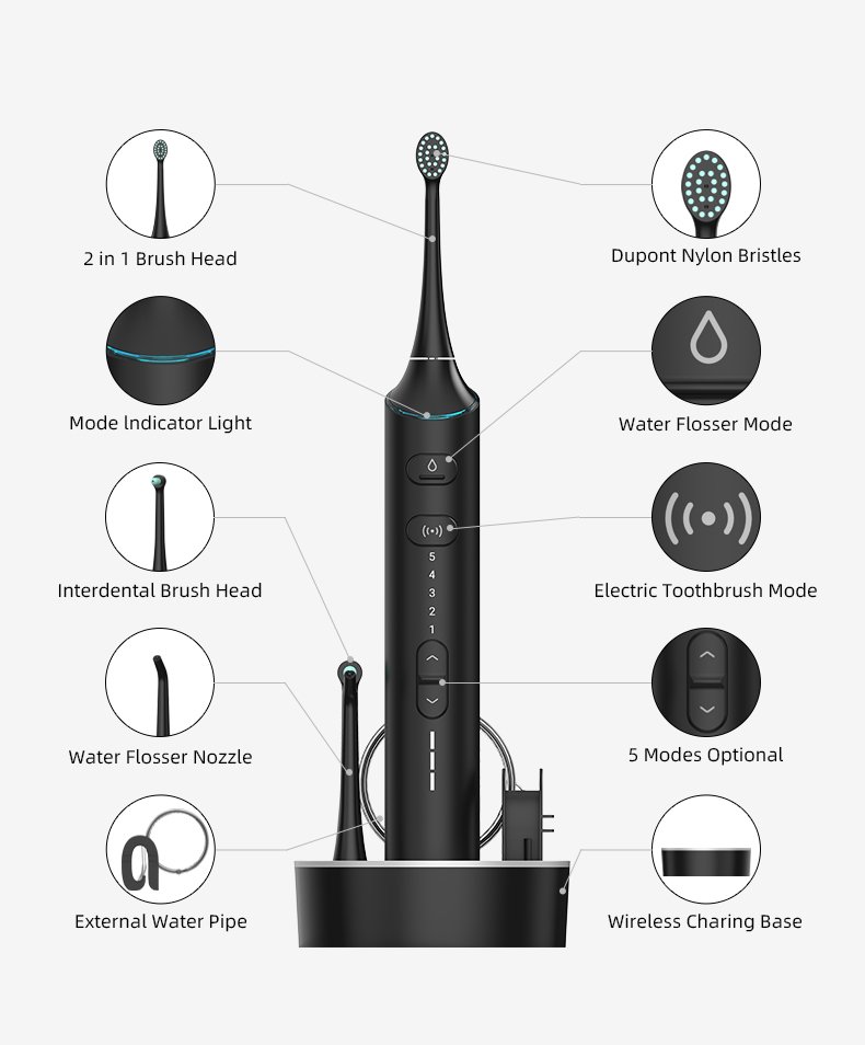 2-in-1 Electric Toothbrush & Water Flosser Combo – Innovative OEM Model TF01C 8 water flosser tf01cc details 6