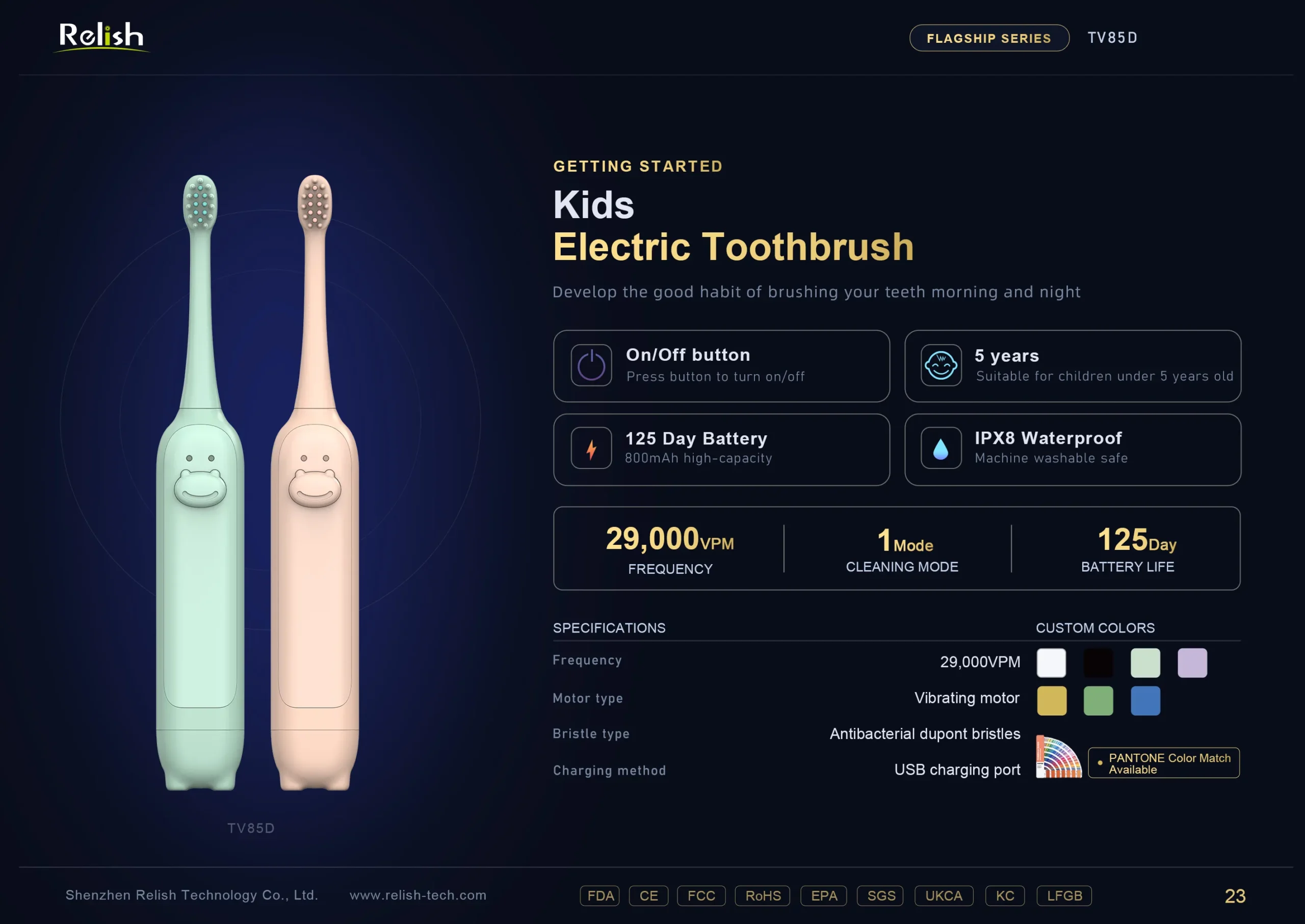 relish kids electric toothbrush cute animal scaled
