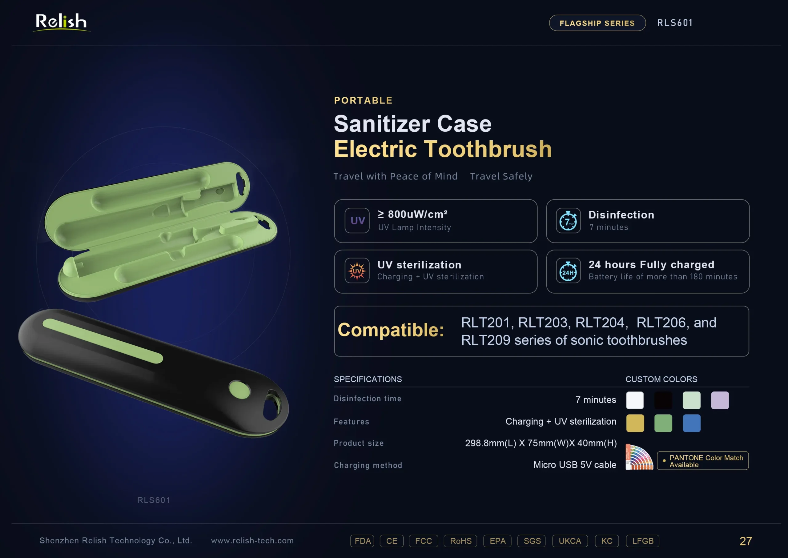 relish sanitizer case portable black green scaled